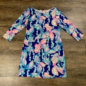 NWOT Lilly Pulitzer 97181 Women's Sz M Marlowe Dress in Going Coastal Print Koi